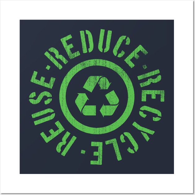 Earth Day Reuse Reduce Recycle Wall Art by Designkix